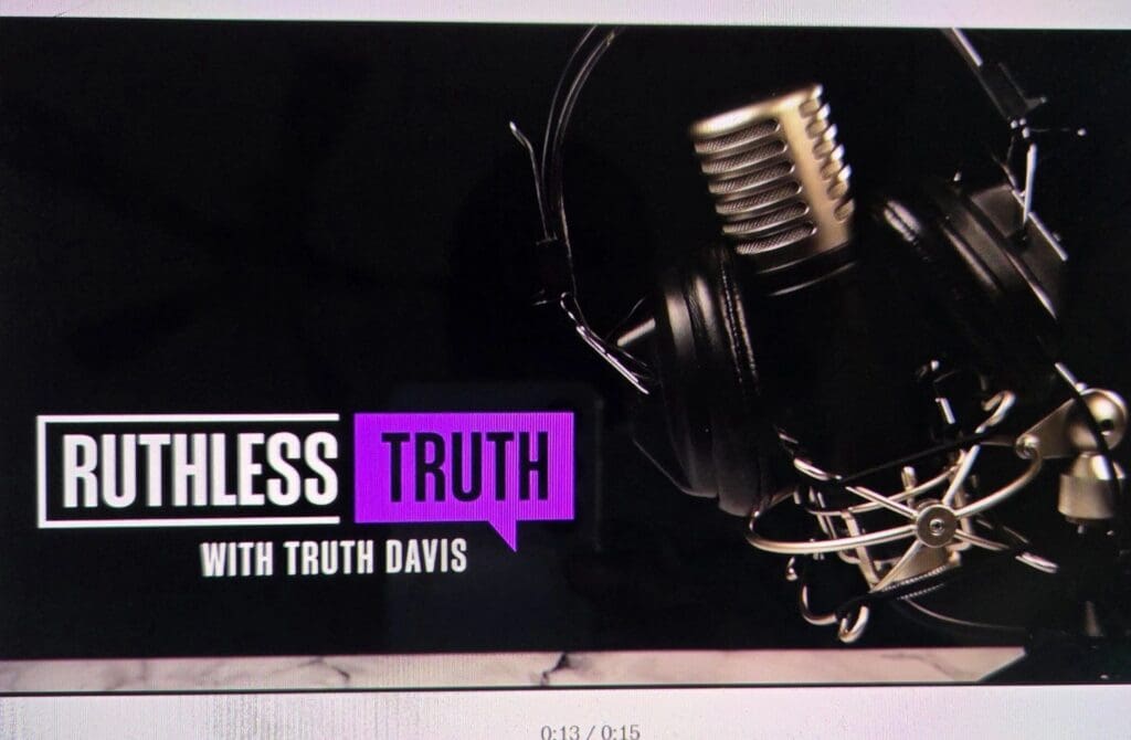 Podcast logo with microphone and headphones.